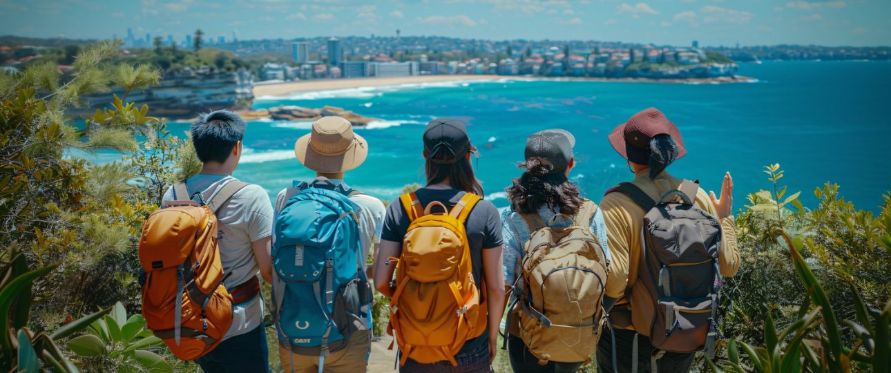 tourists on a purposeful group trip